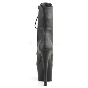 Similicuir 18 cm SKY-1020 bottines talons hauts à lacets noirs