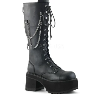 Similicuir DemoniaCult RANGER-303 Bottes à Lacets Hommes