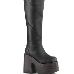 Similicuir hippie 13 cm CAMEL-280 femme botte plateforme épais talon chunky noire