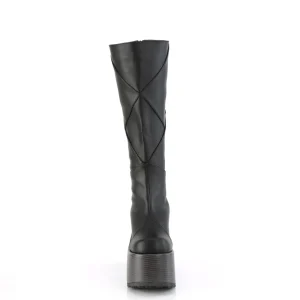 Similicuir hippie 13 cm CAMEL-280 femme botte plateforme épais talon chunky noire