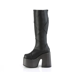 Similicuir hippie 13 cm CAMEL-280 femme botte plateforme épais talon chunky noire
