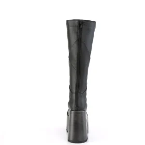 Similicuir hippie 13 cm CAMEL-280 femme botte plateforme épais talon chunky noire