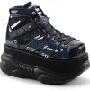 Similicuir Noir 7,5 cm NEPTUNE-100 Chaussures Gothiques Hommes Plateforme