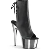 Similicuir Noir 18 cm Pleaser ADORE-1018 Chrome Plateforme Bottines