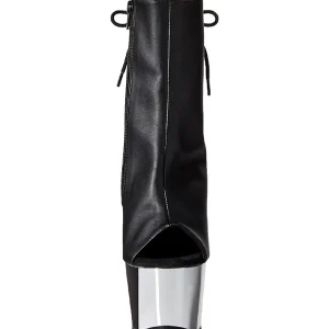 Similicuir Noir 18 cm Pleaser ADORE-1018 Chrome Plateforme Bottines
