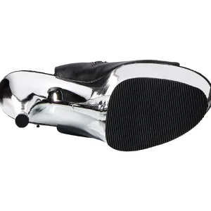 Similicuir Noir 18 cm Pleaser ADORE-1018 Chrome Plateforme Bottines
