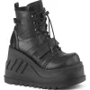 Similicuir Noir 12 cm STOMP-13 plateforme bottines compensées