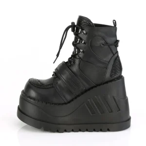 Similicuir Noir 12 cm STOMP-13 plateforme bottines compensées