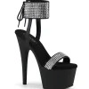 Similicuir strass 18 cm ADORE-770 talon haut avec manchette de cheville