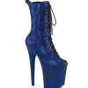 1040SPF - 20 cm bottine talon haut femme pleaser motif serpent bleues