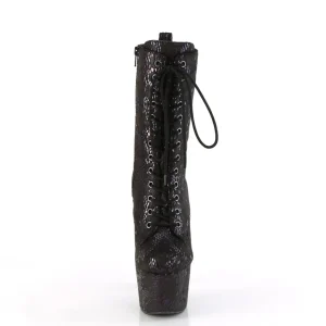 1040SPF - 18 cm bottine talon haut femme pleaser motif serpent noires