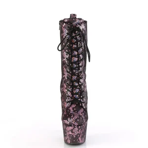 1040SPF - 18 cm bottine talon haut femme pleaser motif serpent rose