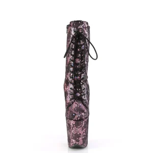 1040SPF - 20 cm bottine talon haut femme pleaser motif serpent rose