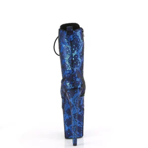 1040SPF - 20 cm bottine talon haut femme pleaser motif serpent bleues