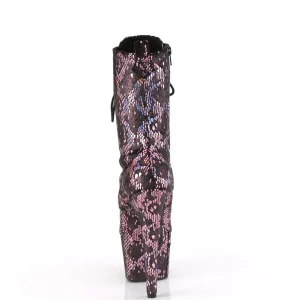 1040SPF - 18 cm bottine talon haut femme pleaser motif serpent rose