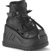 STOMP-60 chaussures à lacets femme talons compensées et plateforme 12 cm noires