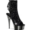Strass 16 cm Pleaser DELIGHT-1018RS Chrome Plateforme Bottines