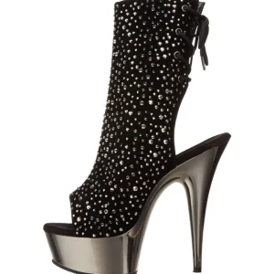 Strass 16 cm Pleaser DELIGHT-1018RS Chrome Plateforme Bottines