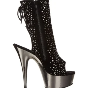 Strass 16 cm Pleaser DELIGHT-1018RS Chrome Plateforme Bottines