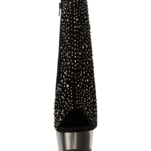 Strass 16 cm Pleaser DELIGHT-1018RS Chrome Plateforme Bottines