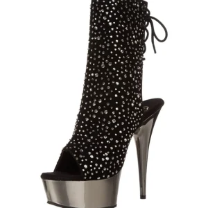 Strass 16 cm Pleaser DELIGHT-1018RS Chrome Plateforme Bottines