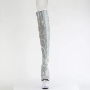 Strass ADORE 18 cm open toe bottes cuissardes talons hauts à lacets