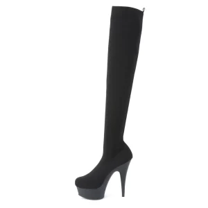 Stretch Nylon 15 cm DELIGHT-3002-1 Cuissardes Haut Talon Sexy