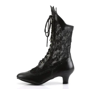 Tissu en dentelle 5 cm DAME-115 Bottines victoriennes à talons vintage noirs