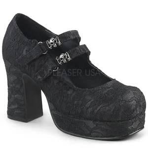 Tissu en dentelle 9,5 cm DemoniaCult GOTHIKA-09 chaussures plateforme lolita