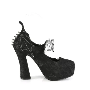 Tissu en dentelle 13 cm DEMON-18 gothic escarpins plateforme cachée