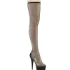Tissu en maille strass 15 cm DELIGHT-3009 Noires bottes overknee femme