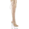 Transparent 18 cm ADORE-3019C bottes cuissardes à lacets
