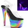 Transparent 18 cm ADORE-708GXY Neon talons avec plateforme