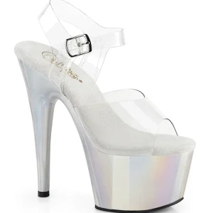 Transparent 18 cm ADORE-708HT Argent sandales talons hauts plateforme