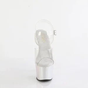 Transparent 18 cm ADORE-708HT Argent sandales talons hauts plateforme