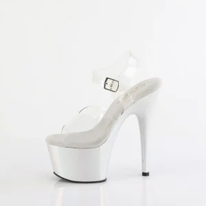 Transparent 18 cm ADORE-708HT Argent sandales talons hauts plateforme