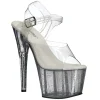 Transparent 18 cm ADORE-708MG etincelle talons avec plateforme
