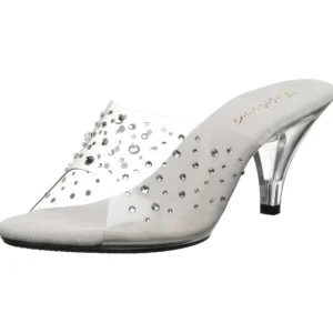 Transparent 8 cm BELLE-301RS Mules Haut Talon Glitzee