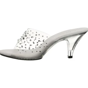 Transparent 8 cm BELLE-301RS Mules Haut Talon Glitzee