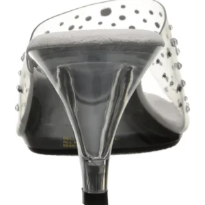 Transparent 8 cm BELLE-301RS Mules Haut Talon Glitzee