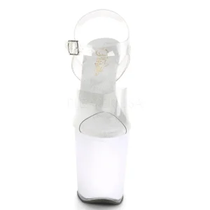 Transparent 20 cm DISCOLITE-808 sandales LED ampoule pour stripteaseuse