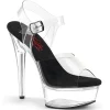 Transparent 15 cm EXCITE-608 chaussure à talons de pole dance