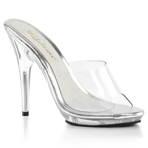 Transparent 13 cm Fabulicious POISE-501 mules talons hauts
