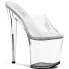 Transparent 20 cm FLAMINGO-801 Pantoufles Talons Hauts