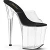 Transparent 20 cm FLAMINGO-801 mules talons hauts de pole dance