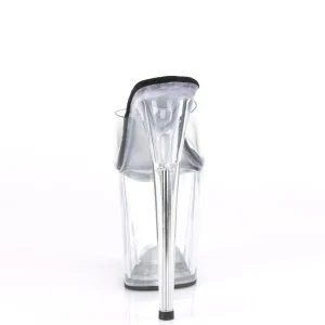 Transparent 20 cm FLAMINGO-801 mules talons hauts de pole dance