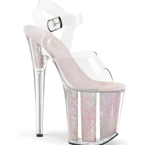 Transparent 20 cm FLAMINGO-808G etincelle talons avec plateforme