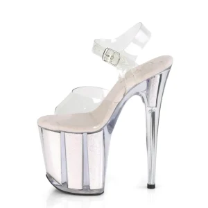 Transparent 20 cm FLAMINGO-808G etincelle talons avec plateforme