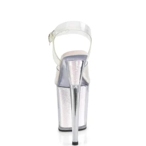 Transparent 20 cm FLAMINGO-808G etincelle talons avec plateforme