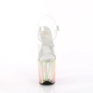 Transparent 20 cm FLAMINGO-808RG-03 hauts talons avec plateforme glitter